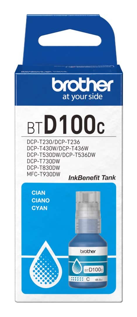 Tusz Niebieski Brother BT-D100C Oryginalny — zdjęcie 1 z 2