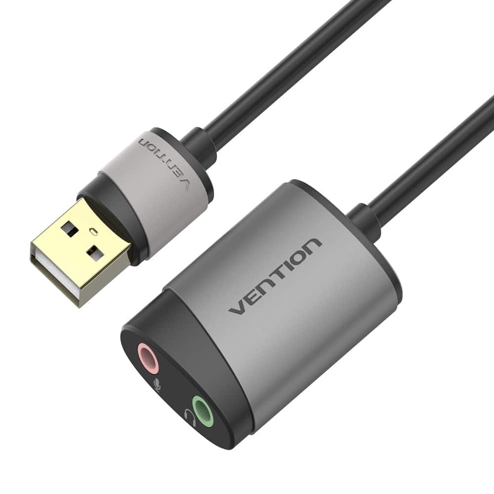 Karta dżwiękowa USB Vention 0,15m szara — zdjęcie 1 z 6