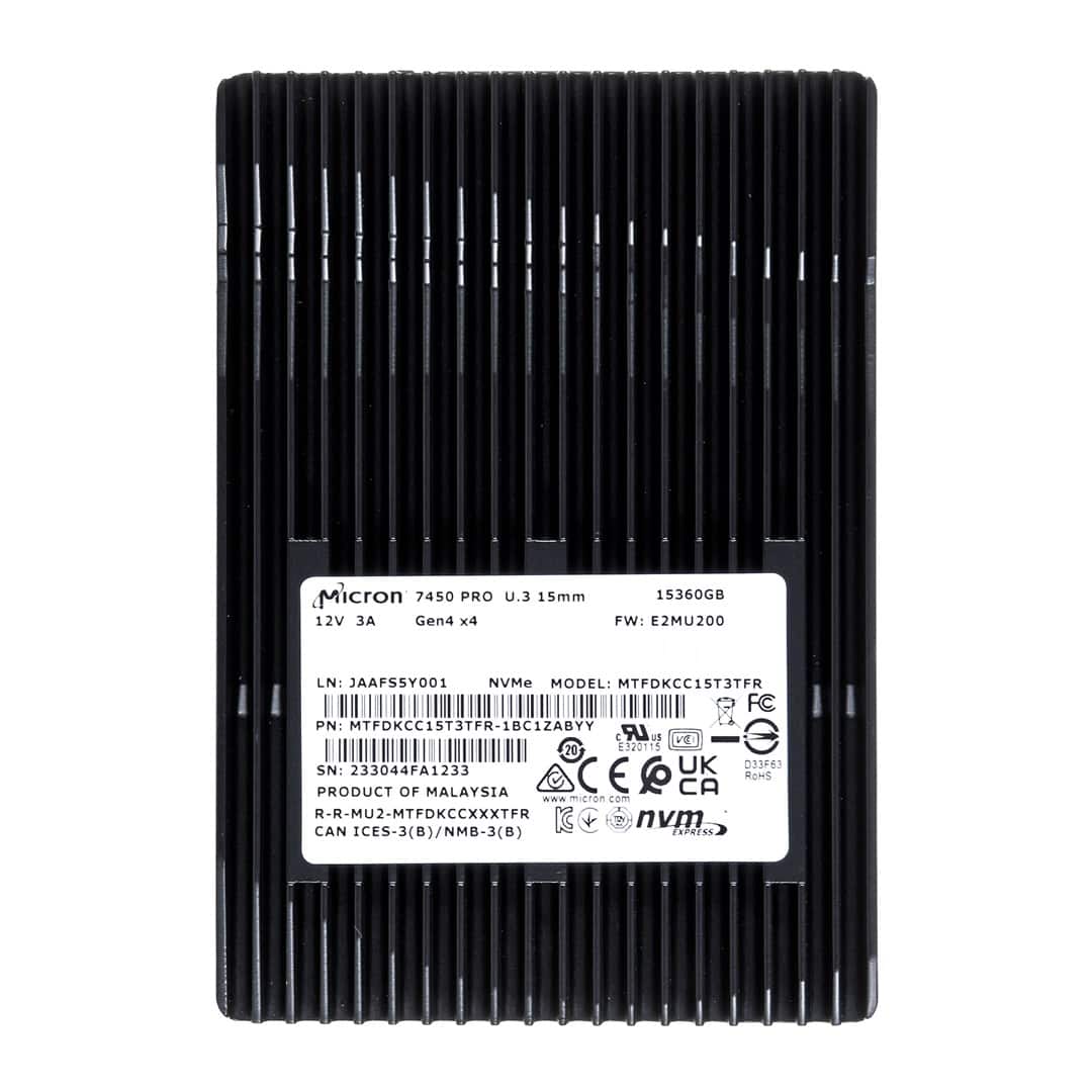 Dysk SSD Micron 7450 PRO 15.36TB U.3 (15mm) NVMe Gen4 MTFDKCC15T3TFR-1BC1ZABYYR (DWPD 1) — zdjęcie 1 z 5