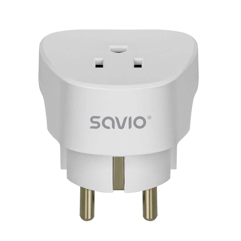 SAVIO ADAPTER PODRÓŻNY, GNIAZDO US – WTYK EU AP-01 — zdjęcie 1 z 7