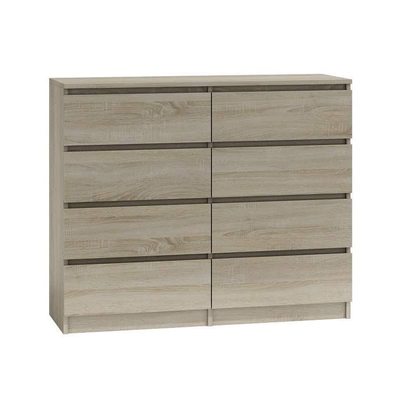 M8 MALWA KOMODA 120CM 8 SZUFLAD SONOMA — zdjęcie 1 z 4