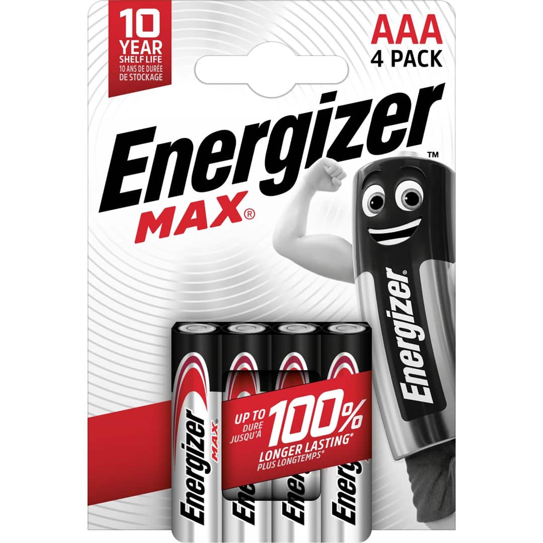 ENERGIZER BATERIE ALKALICZNE MAX AAA LR03, 4 SZTUKI, OPAKOWANIE ECO — zdjęcie 1 z 3