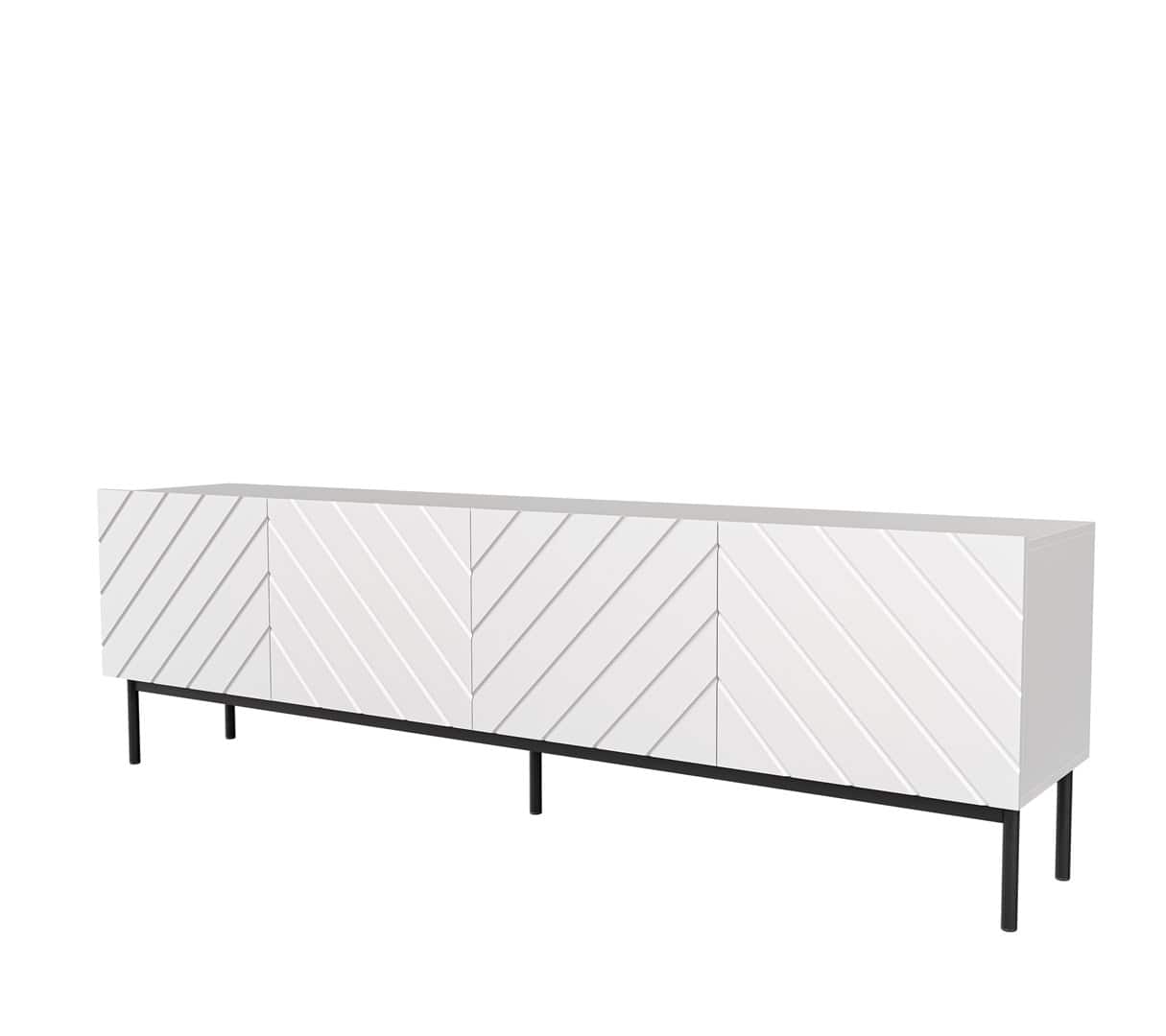 Szafka RTV ABETO 200x42x60 biały/biały połysk — zdjęcie 1 z 2