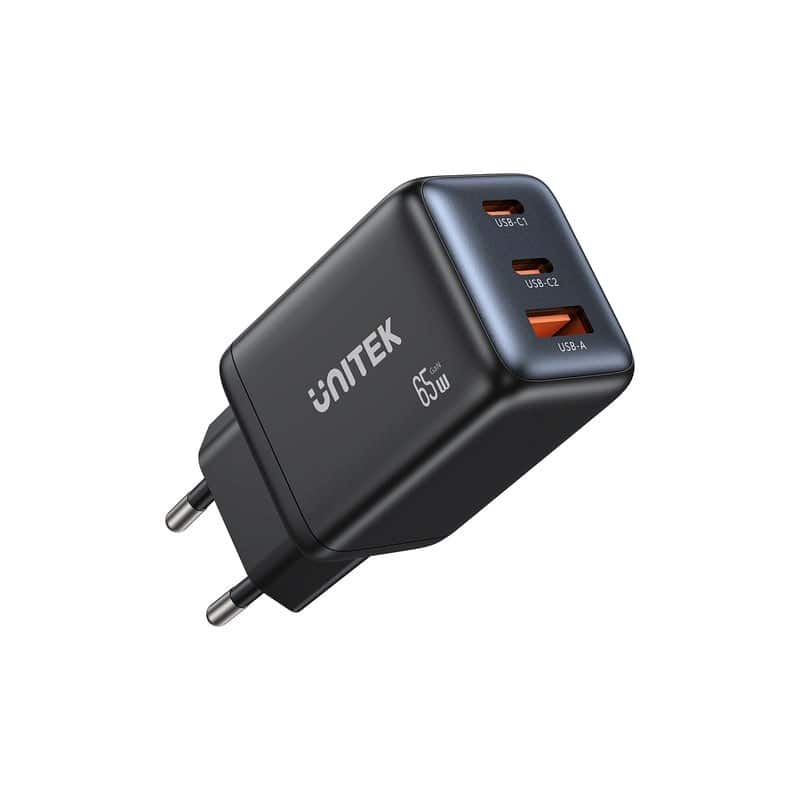 UNITEK ŁADOWARKA SIECIOWA GAN 2X USB-C USB-A, 65W — zdjęcie 1 z 2