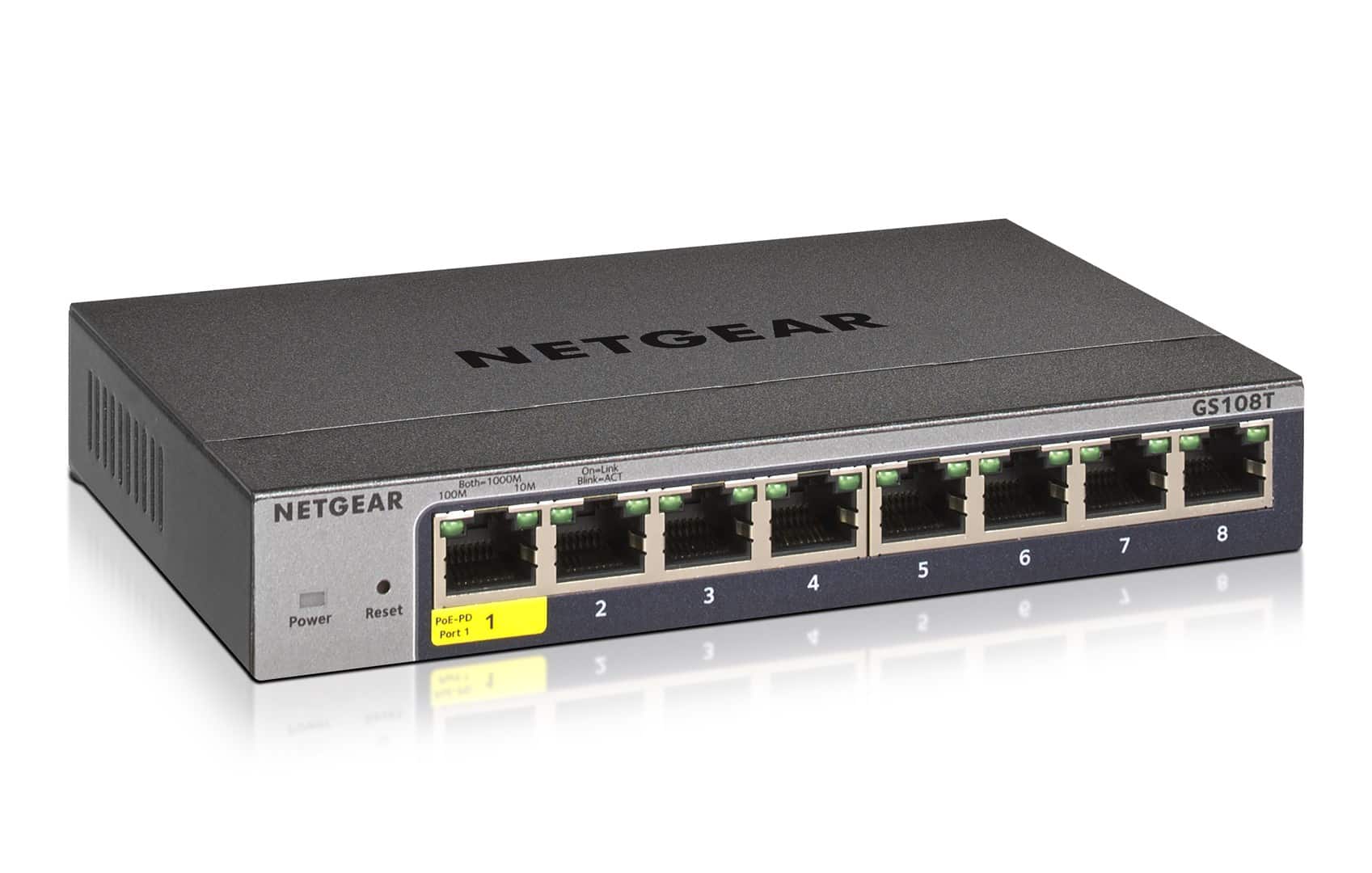Switch Netgear GS108T-300PES 8p Managed Gigabit — zdjęcie 1 z 3