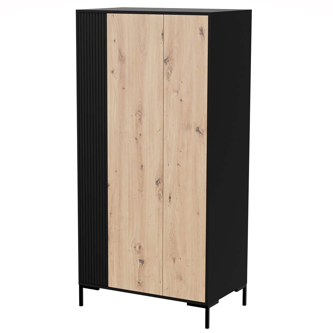 Szafa MERCI 90x55x184 czarny/dęb artisan — zdjęcie 1 z 3