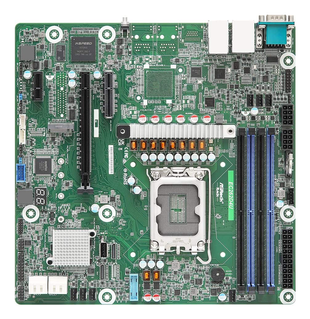 Płyta główna AsRock EC262D4U 1x LGA1700 Intel Xeon E-2400 C262 (4x DIMM, 8x SATA, 2xOCulink, 1xM.2, 2x1Gbe, IPMI, mATX) — zdjęcie 1 z 4