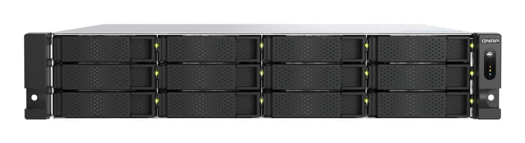 Qnap TS-h1277AXU-RP-R5-16G, 2U, 12 x 3.5" SATA, AMD Ryzen Pro 7645 6/12, 16 GB UDIMM DDR5 non-ECC (max. 128GB ), 2 x 2.5 GbE + 2 x 10GbE, 550W Redundant PSU — zdjęcie 1 z 8