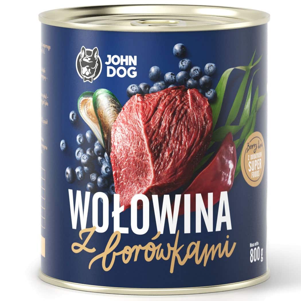 John Dog BERRY Adult wołowina z borówkami 800g — zdjęcie 1 z 2