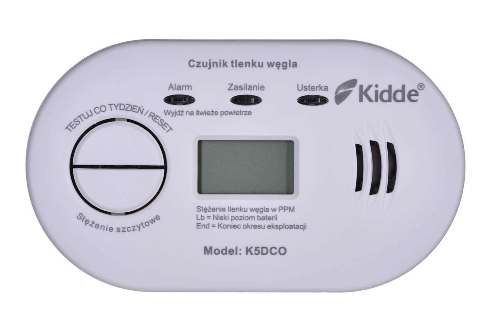 Czujnik tlenku węgla (czadu) LCD K5DCO Kidde — zdjęcie 1 z 8