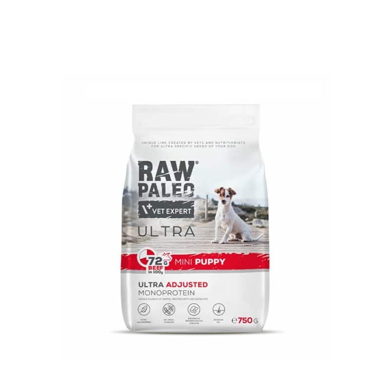 VetExpert Raw Paleo Ultra Wołowina Mini Puppy 750g — zdjęcie 1 z 6