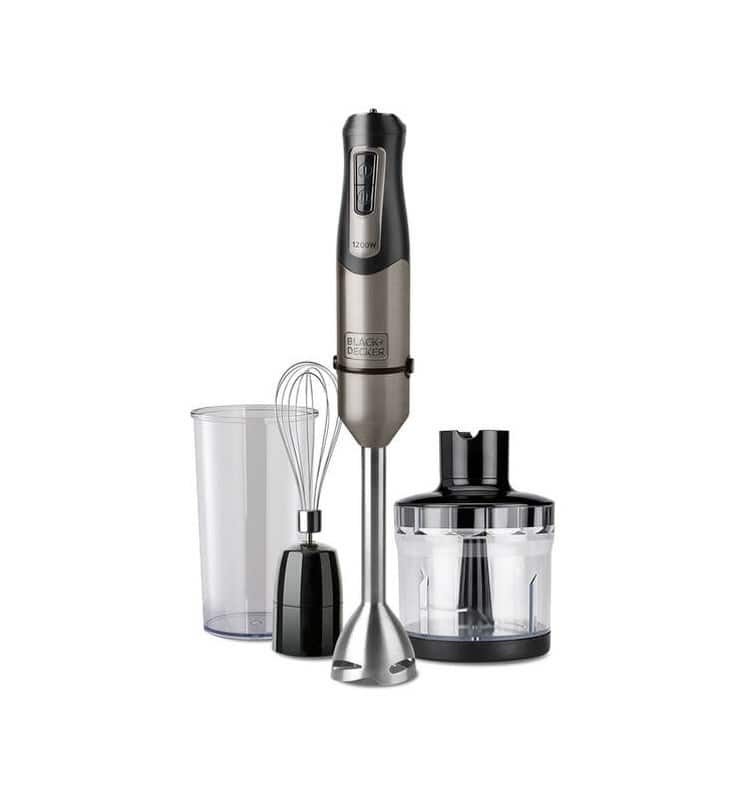 Blender ręczny Black+Decker BXHBA1200E srebrny, czarny — zdjęcie 1 z 8