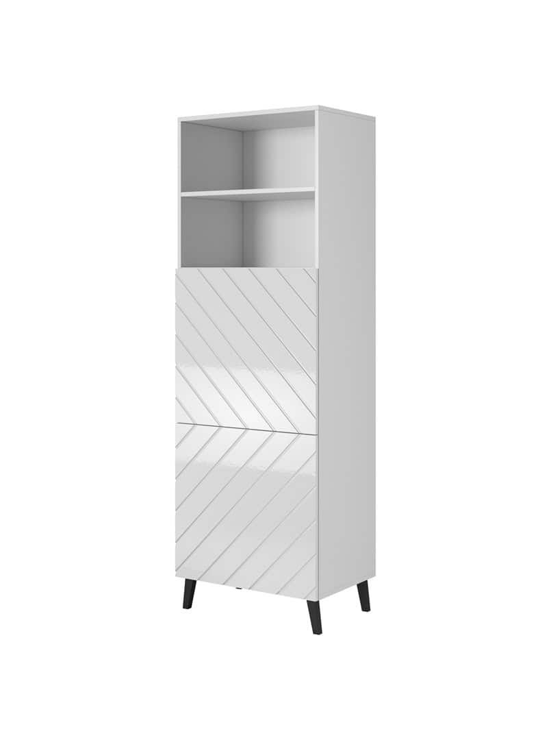 Witryna ABETO 60x40xH176,5 biały/biały połysk — zdjęcie 1 z 4