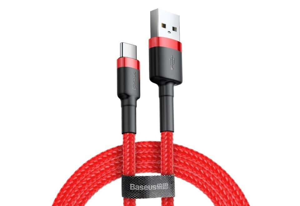 Kabel Baseus Cafule CATKLF-C09 (USB 2.0 - USB typu C ; 2m; kolor czarno-czerwony) — zdjęcie 1 z 3
