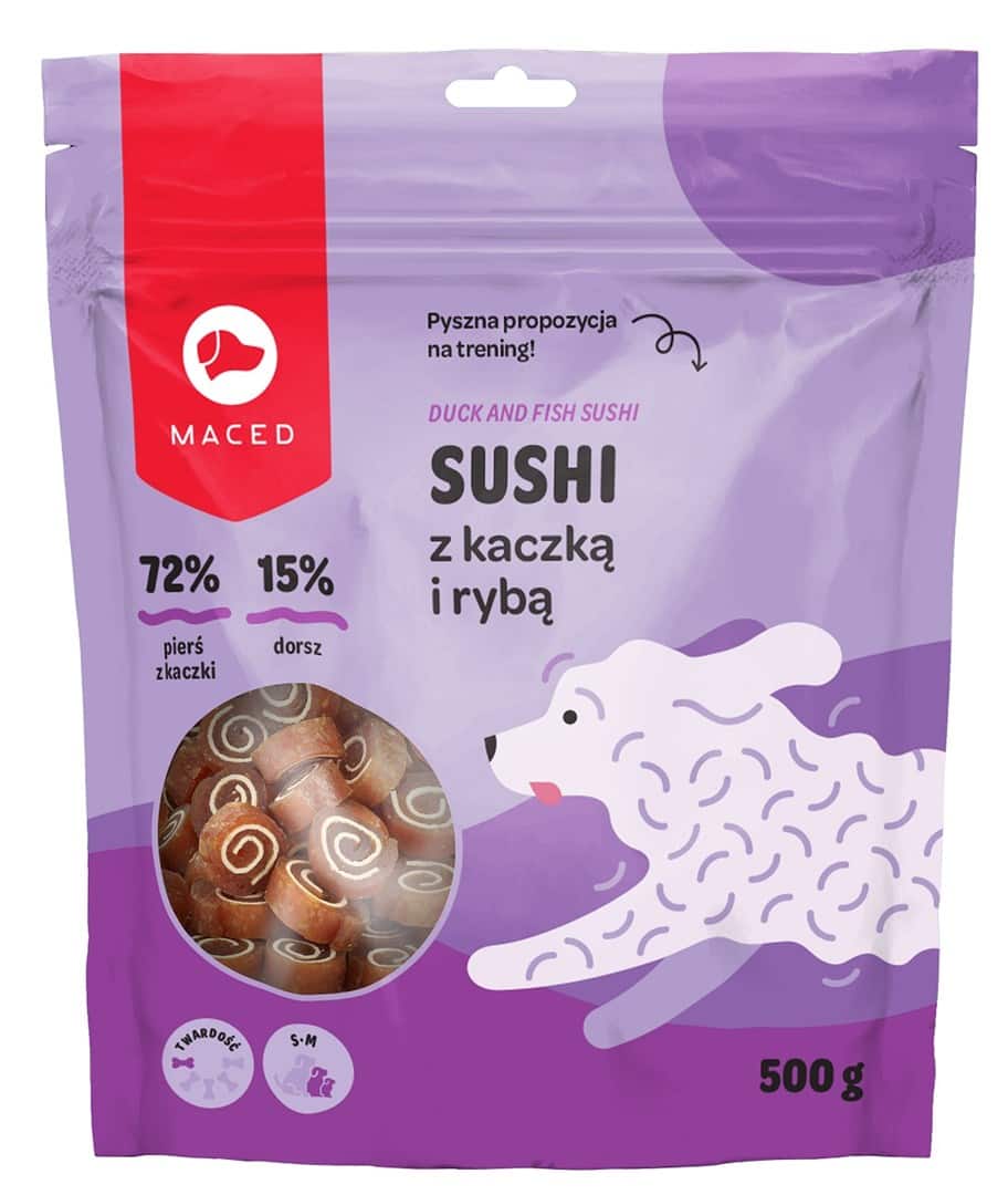 MACED Sushi z kaczką i rybą  - przysmak dla psa - 500 g