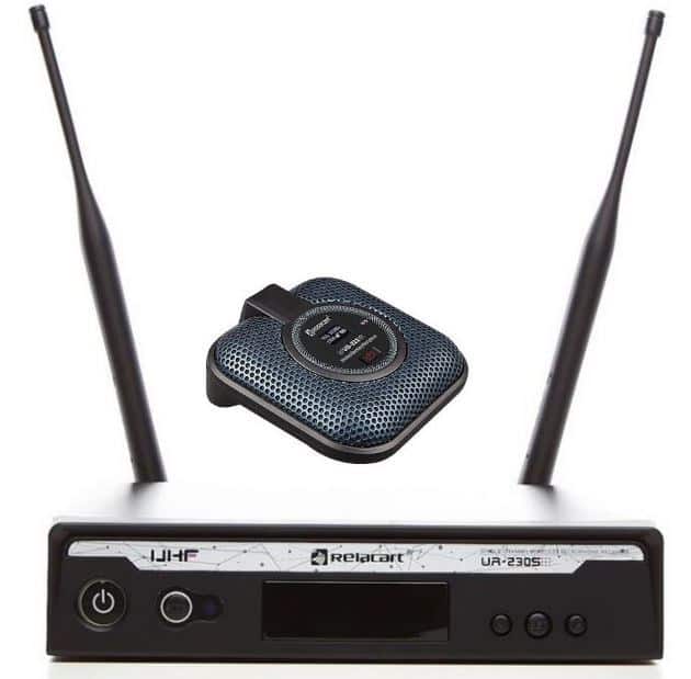 RELACART ZESTAW MIKROFONU BEZPRZEWODOWEGO UR-230S UB-222 (ODBIORNIK JEDNOKANAŁOWY Z MIKROFONEM POWIERZCHNIOWYM) — zdjęcie 1 z 3