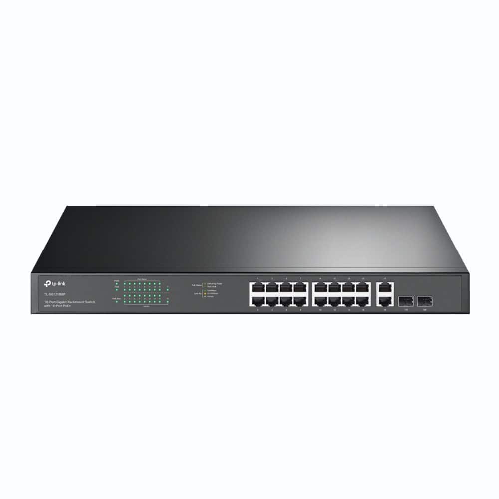 Switch TP-LINK TL-SG1218MP - 2 Wentylatory, Montaż w Stelażu — zdjęcie 1 z 3