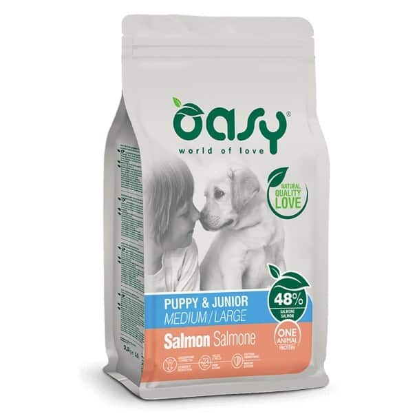 Oasy One Animal Protein Puppy M/L Salmon 12kg