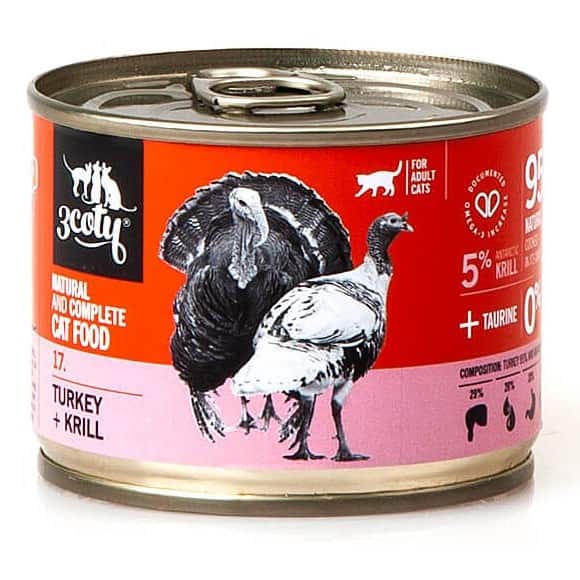 3Coty TURKEY + KRILL for Adult cats 180g — zdjęcie 1 z 5