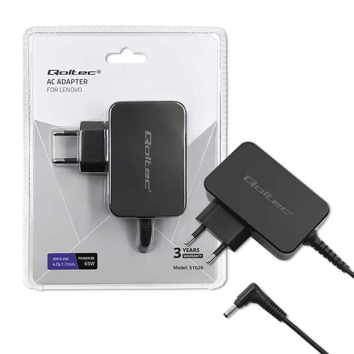 QOLTEC ZASILACZ DO LENOVO 65W 20V 3.25A — zdjęcie 1 z 8