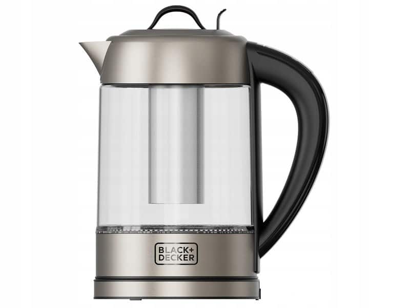 Czajnik elektryczny Black+Decker BXKE2205E - 1,7 l, przezroczysty, srebrny, czarny — zdjęcie 1 z 8