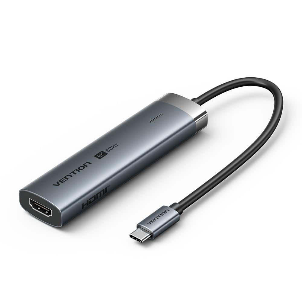 Hub 5w1 Vention USB-C 100W PD 5Gbps 4K@60Hz srebrny — zdjęcie 1 z 2