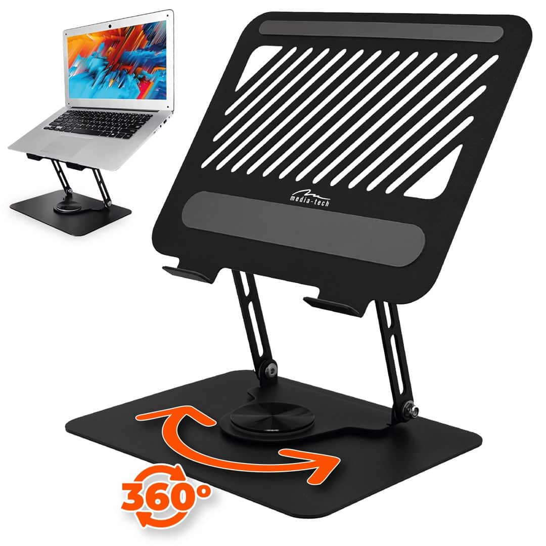 MEDIA-TECH REGULOWANA, OBRACANA, ERGONOMICZNA PODSTAWKA POD LAPTOPA LAPTOP STAND ROTO MT2662 — zdjęcie 1 z 8