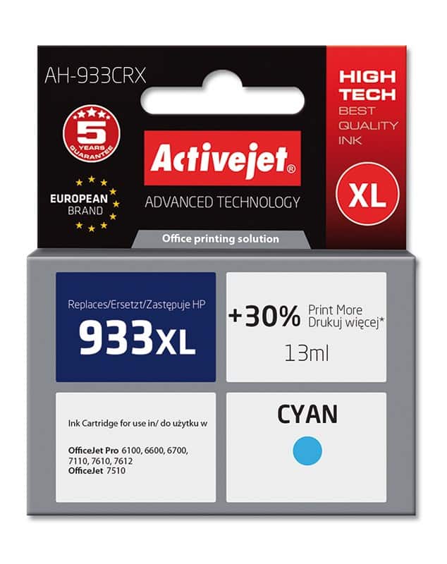 Activejet AH-933CRX Tusz Zamiennik HP 933XL 14ml Niebieski