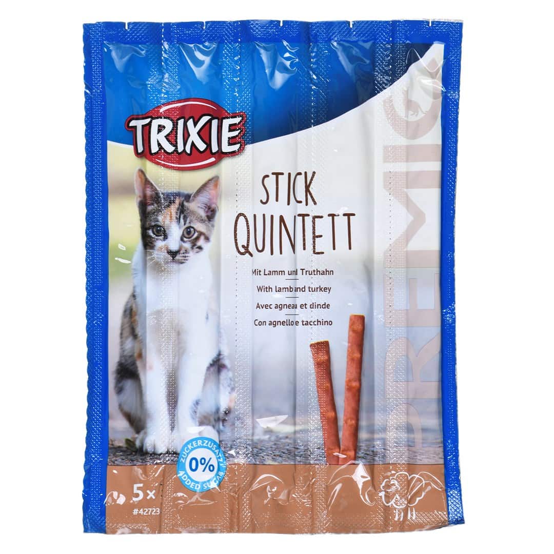 TRIXIE Stick Quintett Premio Paluszki jagnięcina i indyk - przysmak dla kota - 5x5 g — zdjęcie 1 z 2