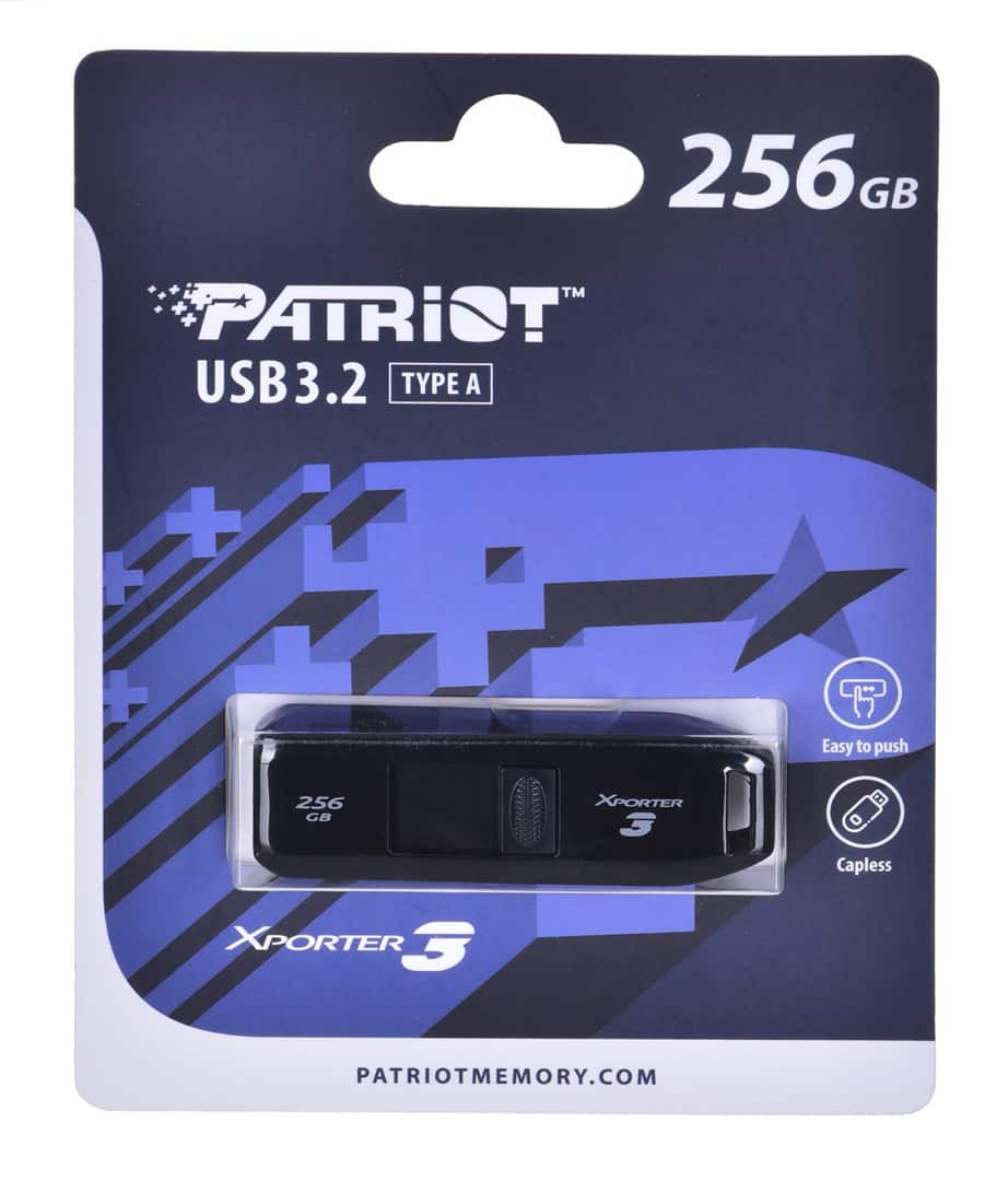 PARTIOT FLASHDRIVE Xporter 3 256GB Czarny — zdjęcie 1 z 8