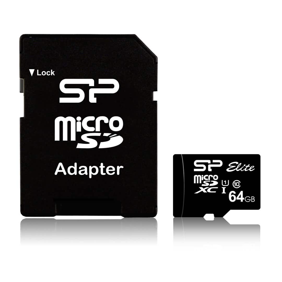Karta pamięci Silicon Power microSDXC Elite 64GB CL10 UHS-1 (U1) + ADAPTER microSD-SD (SP064GBSTXBU1V10SP) — zdjęcie 1 z 3