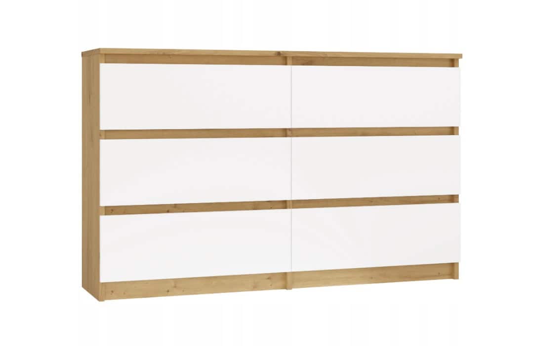 M6 MALWA KOMODA 120CM 6 SZUFLAD BIAŁY — zdjęcie 1 z 8