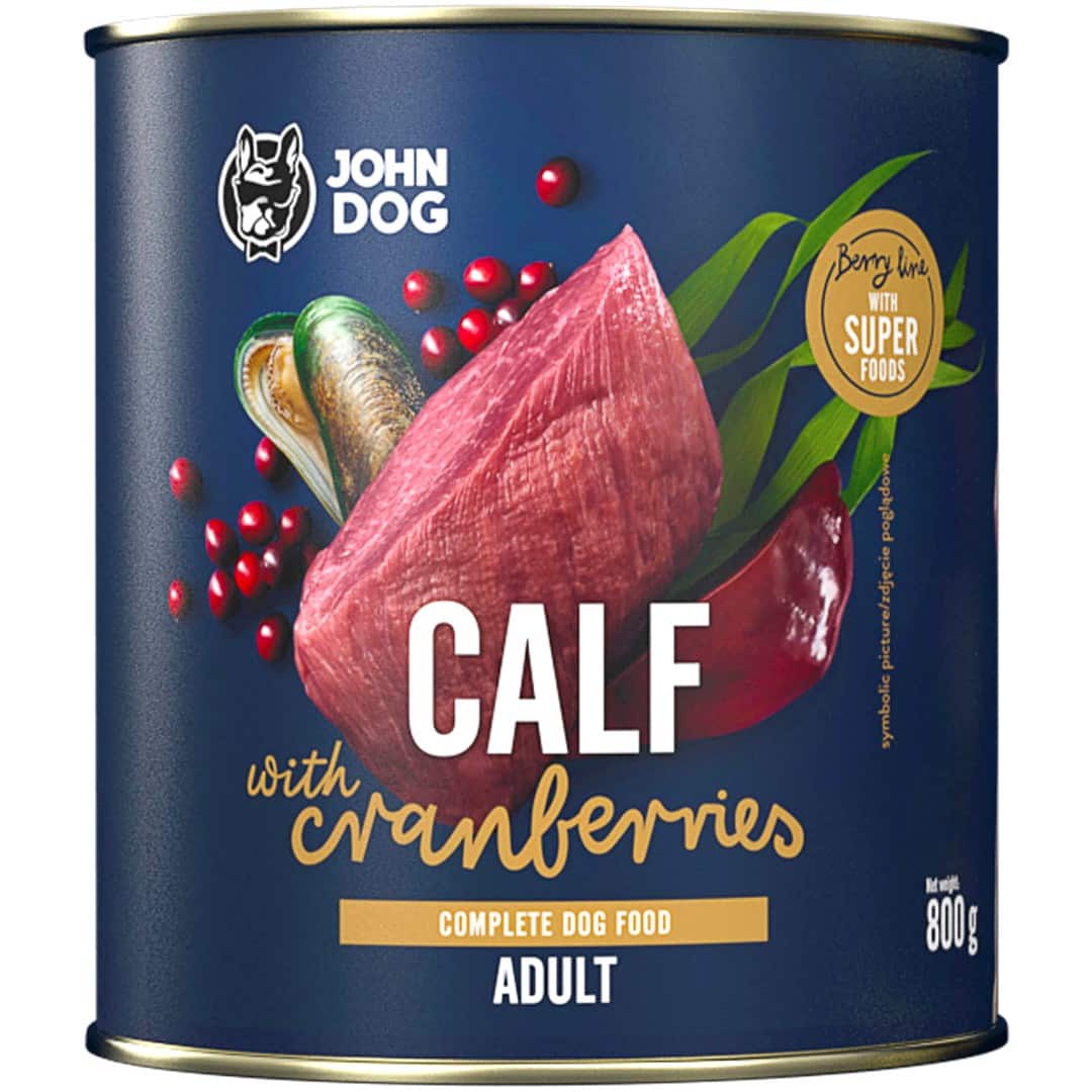 John Dog BERRY Adult cielęcina z żurawiną 800g — zdjęcie 1 z 2
