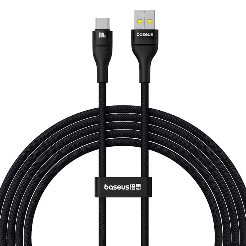 Kabel Baseus Flash 2 USB-USB C 100w 2m (czarny) — zdjęcie 1 z 8