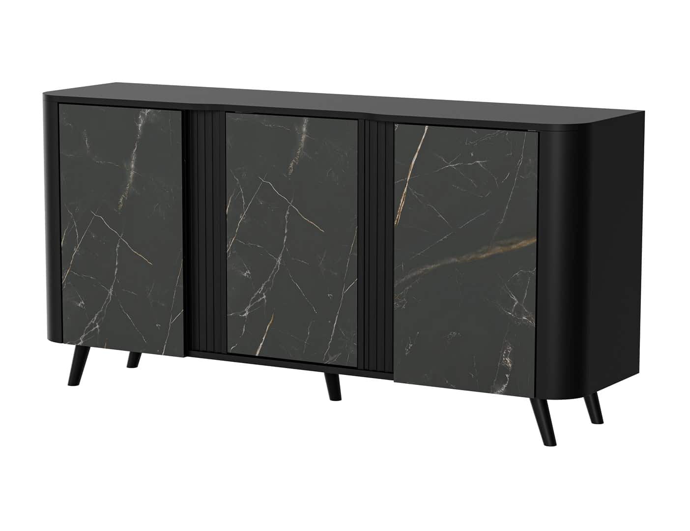 Komoda VOLARE czarny/san sebastian 151x39x75 — zdjęcie 1 z 3