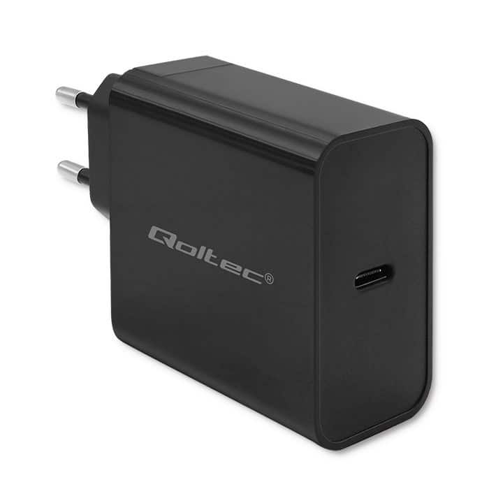 QOLTEC ŁADOWARKA SUPER QUICK PD | 1XUSB-C | 65W | 5-20V | 3-3.25A | CZARNA — zdjęcie 1 z 8