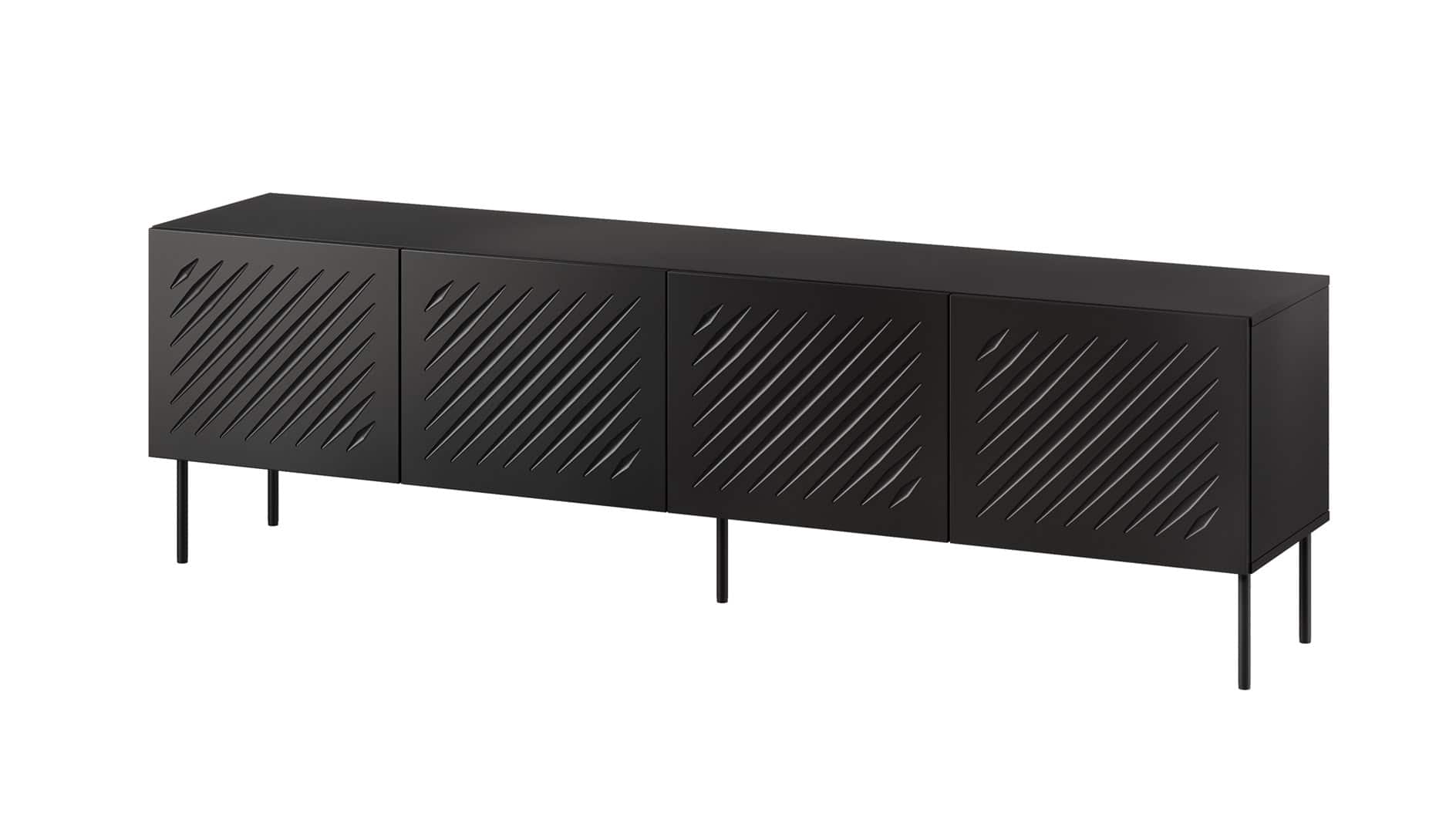 Szafka RTV SIENA 200x40x60 czarny mat — zdjęcie 1 z 4