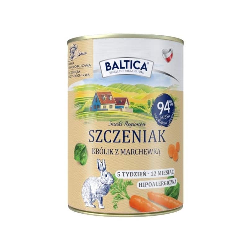 BALTICA SMAKI REGIONÓW Szczeniak Królik z marchewką   400g — zdjęcie 1 z 2