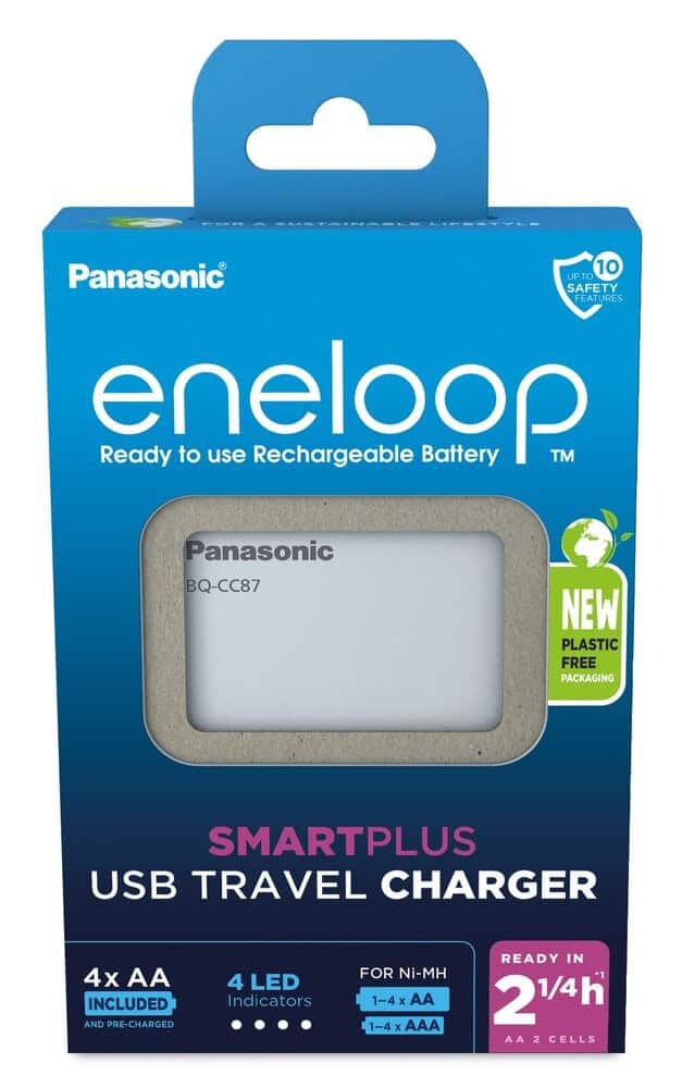 ŁADOWARKA PANASONIC SMARTPLUS USB + 4 x AA ENELOOP 2000 mAh — zdjęcie 1 z 6