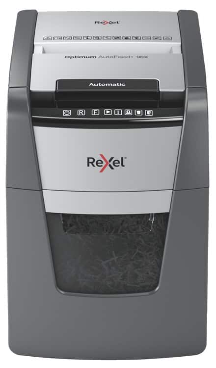Rexel Niszczarka Optimum AutoFeed+ 90X, (P-4), 90 kartek, 34 l kosz — zdjęcie 1 z 5