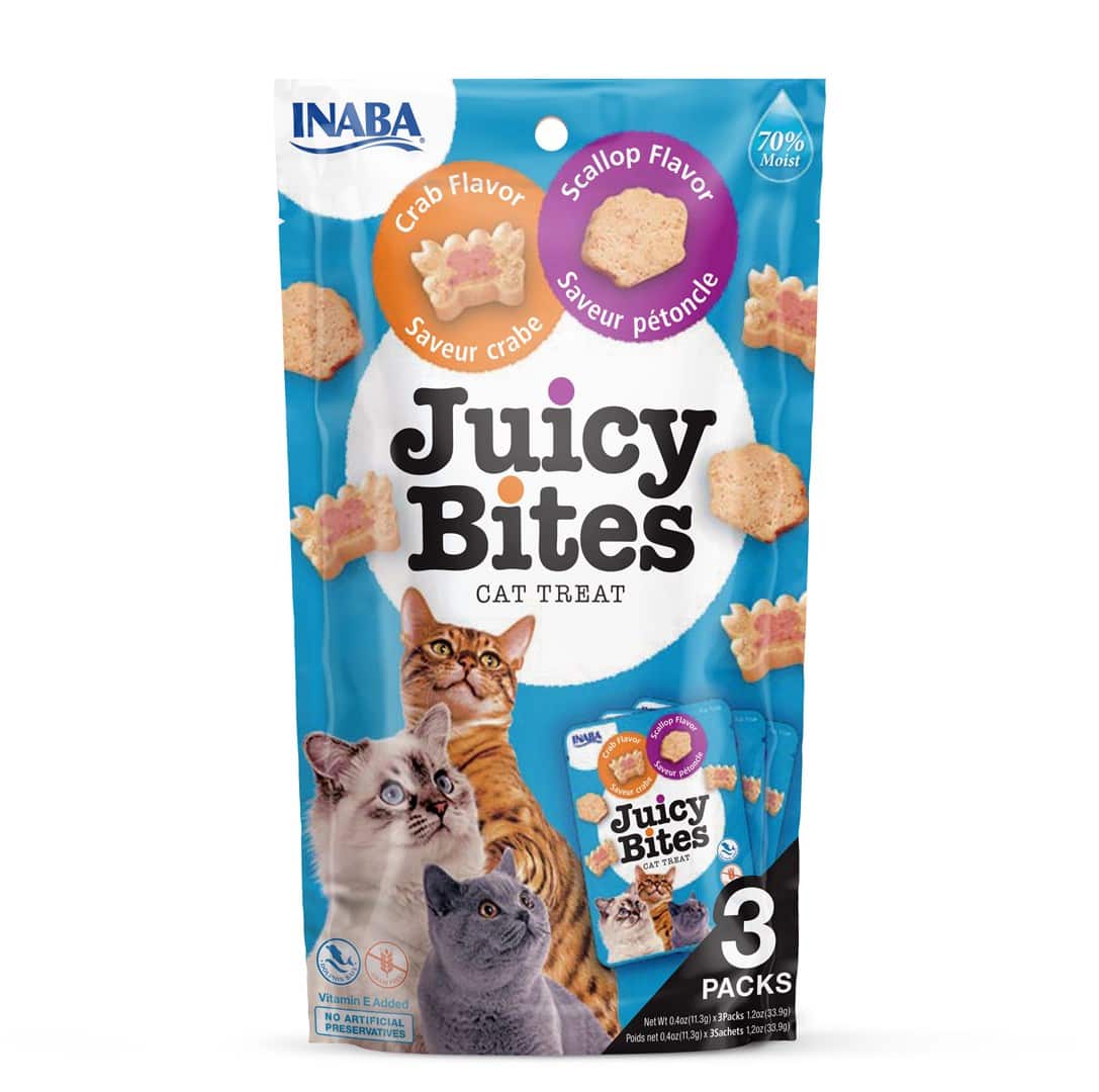 INABA Juicy Bites O smaku przegrzebków i kraba - przysmak dla kota - 3x11,3 g — zdjęcie 1 z 7