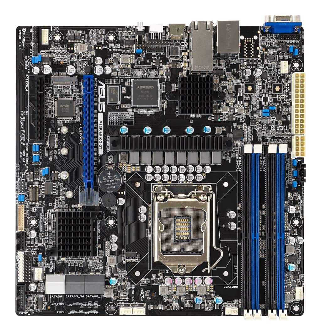 Płyta Serwerowa ASUS P12R-M/10G-2T/ASMB10 LGA-1200,C252, 4*DIMM, 1*PCIe x8 slot, 1*PCIe 16 slot, 6*SATA ports, 1*M2, 1 x Dual Port Intel X710-AT2 + 1 x Mgmt LAN, ASMB10,MICROATX