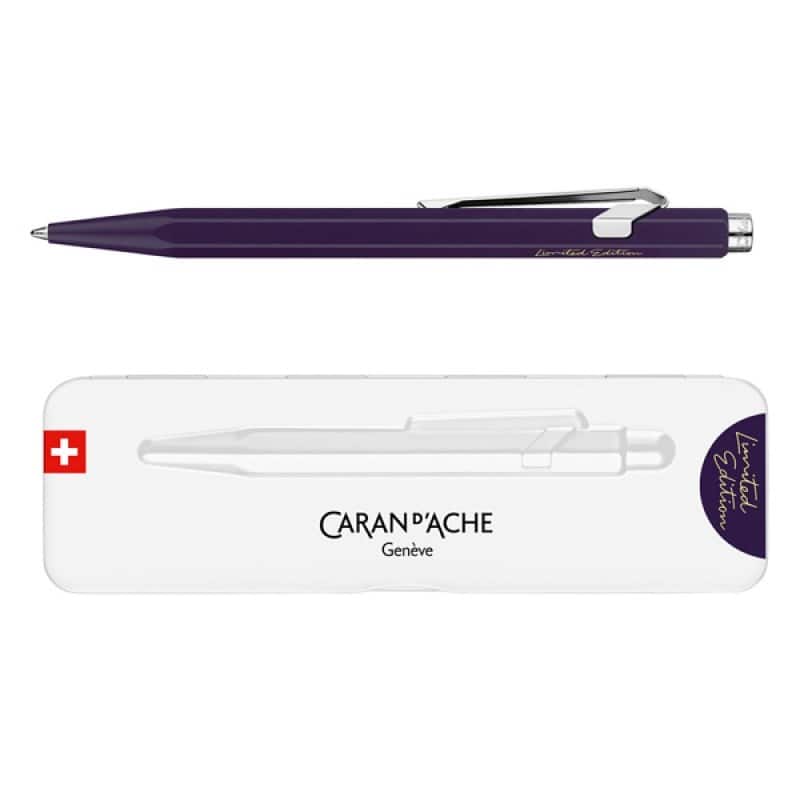 Caran d’Ache Długopis szwajcarski 849 Dark Purple, w pudełku, kolor fioletowy — zdjęcie 1 z 7