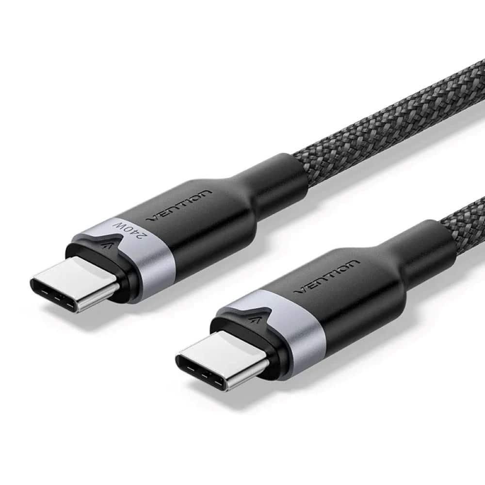 Kabel USB-C do USB-C 2.0 PD 3.1 Vention 5A 240W 1m czarny — zdjęcie 1 z 3