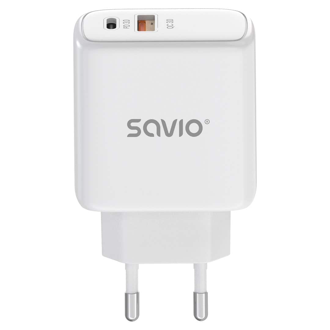SAVIO ŁADOWARKA SIECIOWA 20W QUICK CHARGE POWER DELIVERY 3.0 LA-12 — zdjęcie 1 z 8