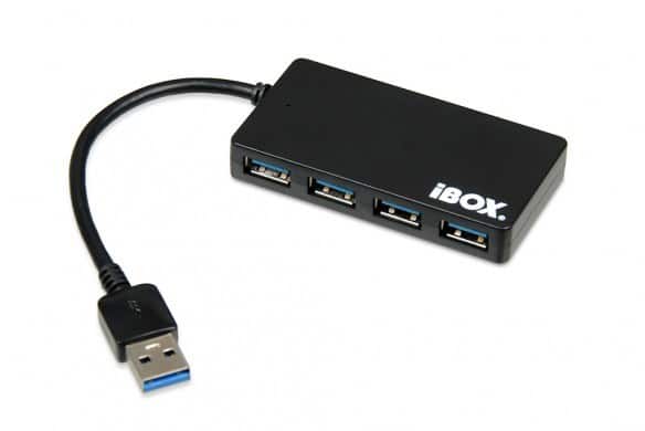Hub IBOX USB 3.0 CZARNY 4-PORTY, SLIM IUH3F56 (4x USB 3.0; kolor czarny) — zdjęcie 1 z 3