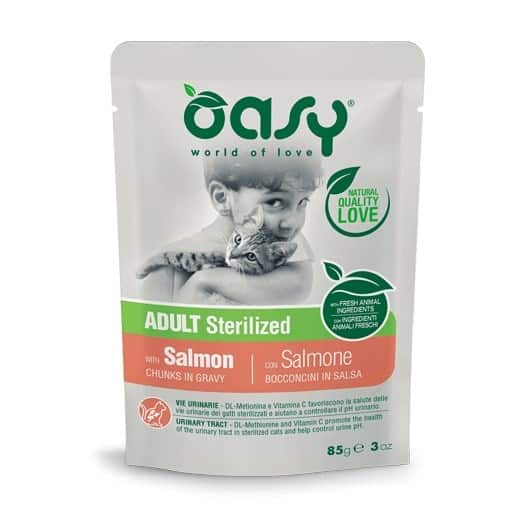 Oasy Chunks in gravy Adult Sterilized Salmon 85gr