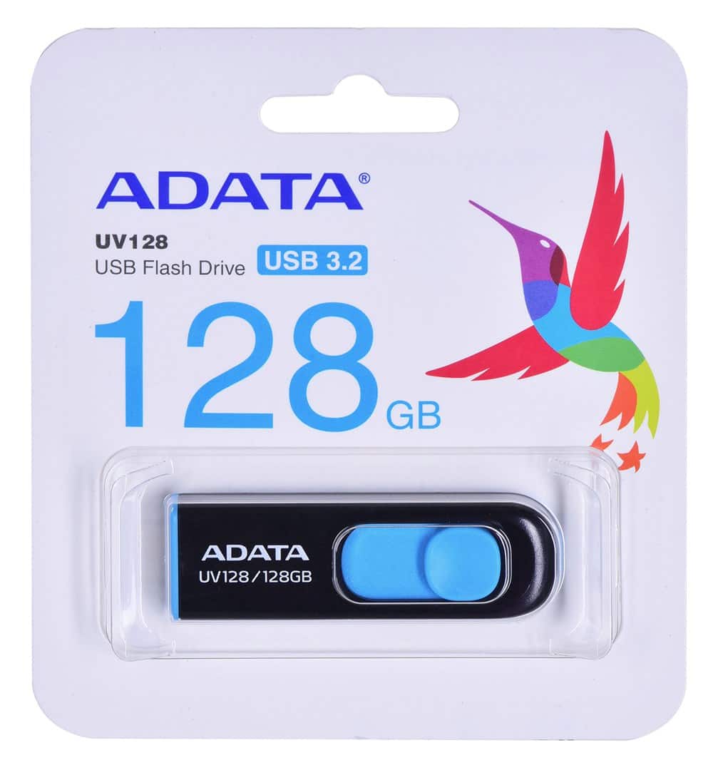 ADATA DashDrive UV128 128GB USB3.0 Black-Blue — zdjęcie 1 z 2