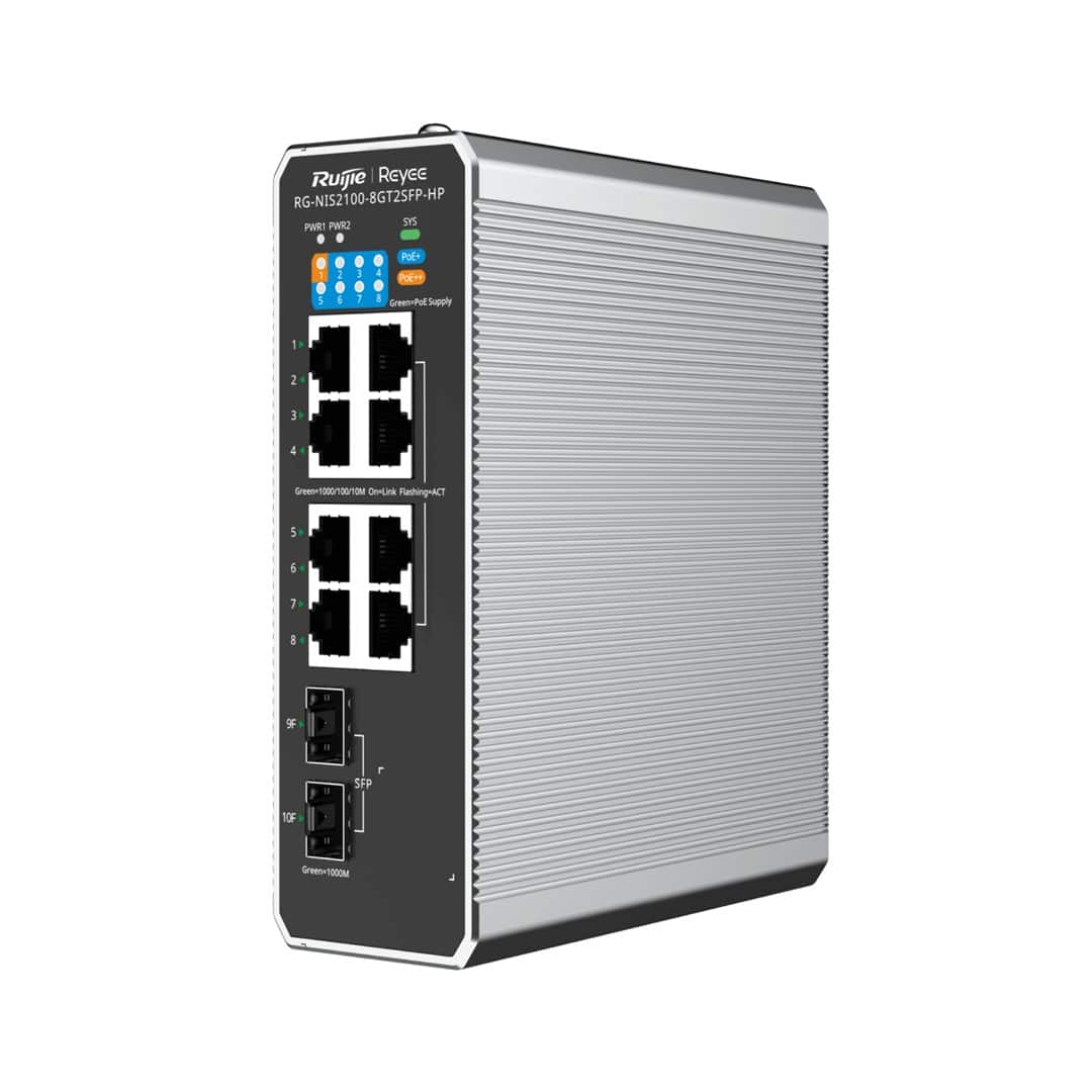 Switch Ruijie Reyee RG-NIS2100-8GT2SFP-HP Czarny — zdjęcie 1 z 6