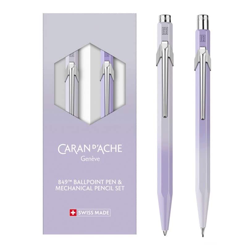 Caran d’Ache Zestaw Długopis szwajcarski 849 i ołówek mechaniczny 844, Blooming Lavender, kolor lawenda . — zdjęcie 1 z 4